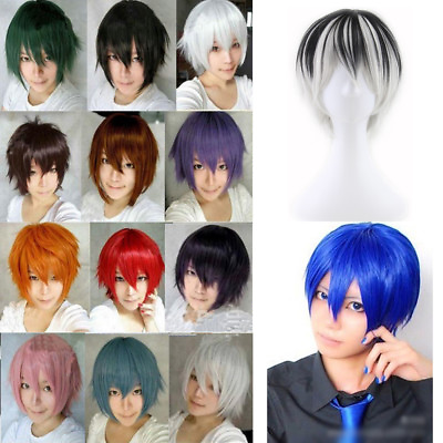 Sexy Short Hair Full Wigs Multi color Cosplay Costume Fashion Anime Party Hair $10.99