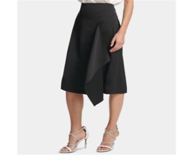 #ad DKNY Women#x27;s Ruffled Skirt Black Size 8 $23.50
