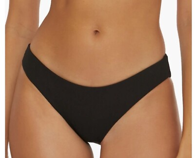 #ad Becca Modern Edge Ribbed Hipster Bikini Bottoms Women’s Size Médium Black. $22.50
