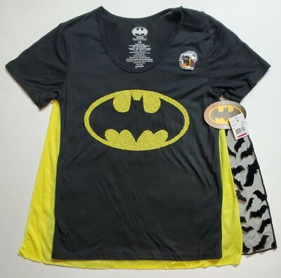 Batman DC Junior Girls Shirt with 2 Detachable Capes XS XXXL NWT Costume FAST $12.30