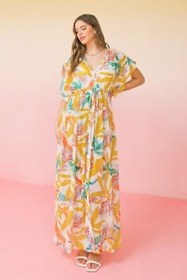 #ad A Printed Woven Maxi Cover Up $42.99