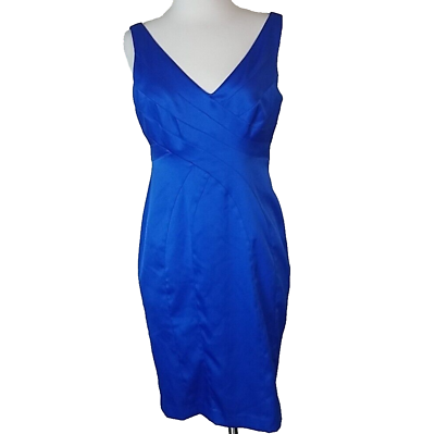 #ad Jones Wear Cocktail Dress SIZE 16 NWT Marine Blue Formal Slimming Stretch $90 $38.50