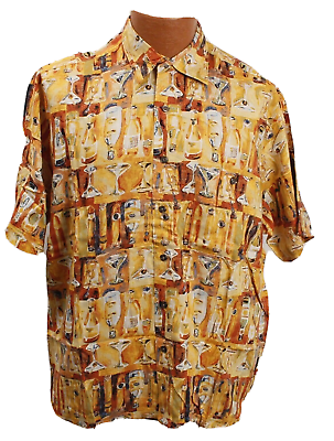 #ad Natural Issue Men#x27;s Medium All Rayon Casual Cocktail Design Hawaiian Shirt $9.99