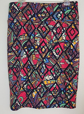 LuLaRoe Cassie Skirt Pencil Size Large Multicolor Large Geometric $13.99