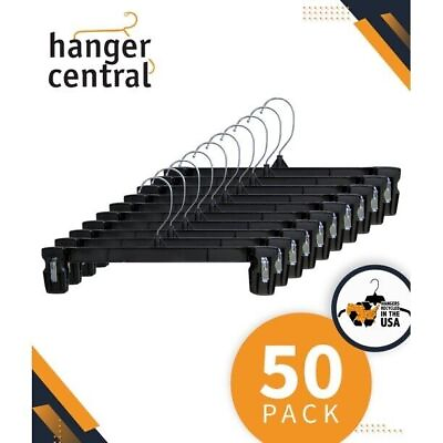 #ad Plastic Pants amp; Skirt Hangers with Padded Pinch Clips 10 in 50 Pack $20.56
