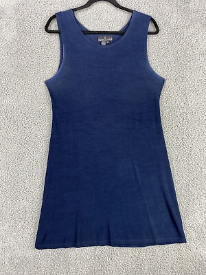 #ad #ad Carole Little Dress Women#x27;s Large Slinky Style Sleeveless Blue Knit Made in USA $14.50