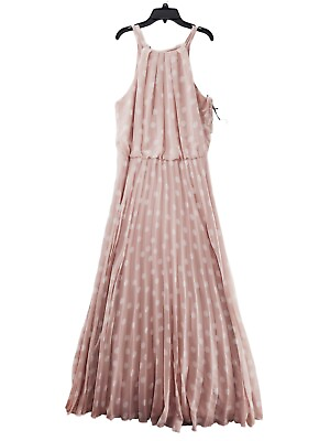 Premier Amour Sleeveless Rose Polka cocktail Long Dress Sz 10 Keyhole Back amp; Tie $32.99