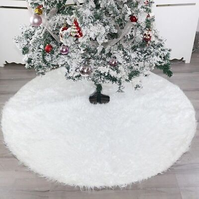 #ad 37#x27;#x27; 48#x27;#x27; Snow White Soft Plush Skirt Tree Mat Christmas Holiday Decorations $14.91