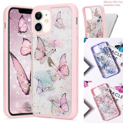 Shockproof Clear Bling Case Cute Cover for iPhone 14 Pro Max 11 12 13 XR XS 7 8 $7.98
