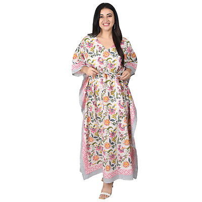 #ad Women#x27;s Kaftan Tunic Caftan Free Size Long Maxi Party Dress for loungewear $40.00