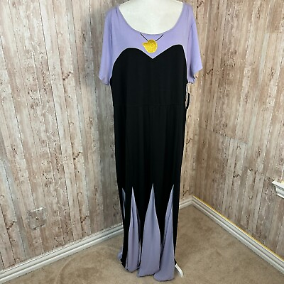 #ad Torrid x Disney Villains The Little Mermaid Ursula Purple Black Maxi Dress 3X $109.99