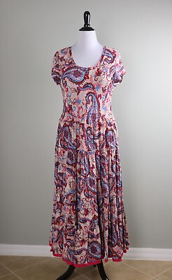 #ad SOFT SURROUNDINGS NWT $140 Kara Tiered Paisley Casual Maxi Dress Size 3X $49.99