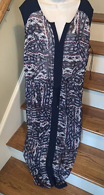 #ad Vince Camuto NWOT Sheer Kimono Bathing Suit Cover Up Dress Side Slit Sz 3X 💗196 $50.00