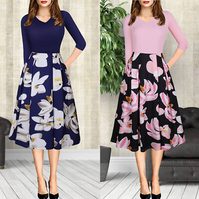 #ad Fashion Women Short Sleeves A Line Long Dress Evening Cocktail Party Dresses US $18.99