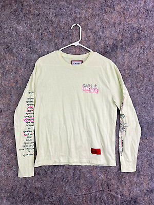 CHNGE Shirt Adult Small Neon Yellow Girls Equal Pay Long Sleeve Shirt Mens* $19.98