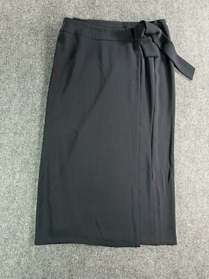 #ad Max Mara Womens Skirt 14 Black Wrap Straight Career Casual Made in Italy $67.98