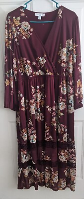 #ad Maxi Dress Floral Boho Cottage Womens plus size Modest $14.44