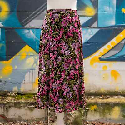 #ad Women#x27;s Plus Size Purple Pink Floral Maxi Skirt $25.00