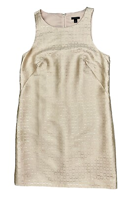 #ad #ad Ann Taylor Blush Pink Gold Cocktail Dress 6 Metallic Jacquard Sleeveless Shift $30.00