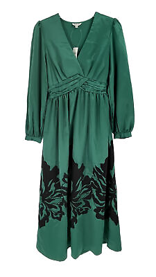 #ad Anthropologie Nikasha Green Long Sleeve Maxi Dress Sz XS NWT $260 Holiday $75.00