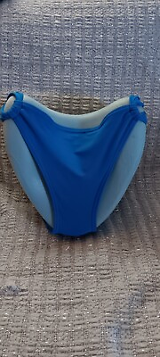 #ad Blue low rise full back strappy sides SO swimming bikini bottom size medium $5.99