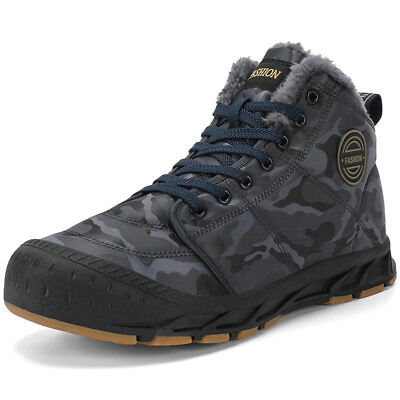 Men Waterproof Ankle Boots Winter Warm Plush Snow Boot Casual Outdoor Footwear $55.15