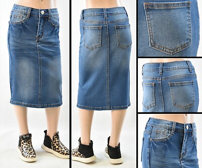 #ad #ad New Little Girls Denim Skirt size 4 6 basic 5pockets style #RK 77239 INDIGO $19.99