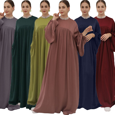 #ad Dubai Women Muslim Maxi Dress Caftan Islamic Long Robes Cocktail Party Dresses C $50.23