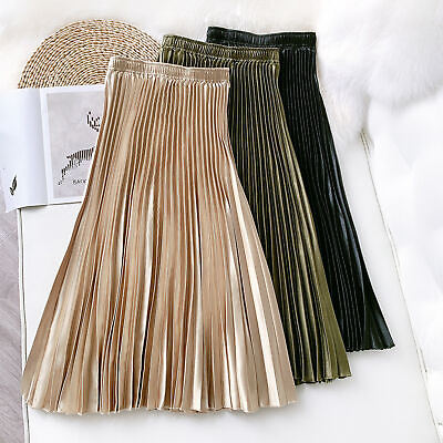 #ad A line Skirt Comfy Dressing Up A line High Waist Solid Color Skirt Skin touching $20.85