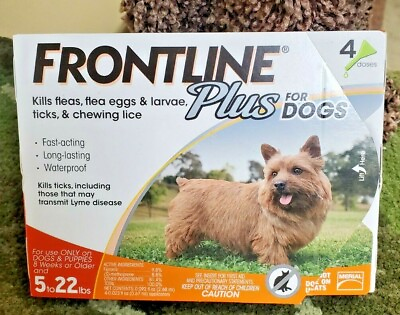 #ad FRONTLINE Plus for dogs 5 to 22 lbs 100% Genuine U.S Epa. Approved 4 Doses $26.99