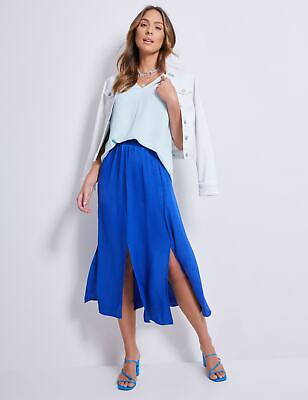 #ad Womens Skirts Midi Summer Blue A Line Smart Casual Fashion KATIES $18.34