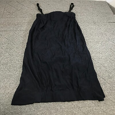 Zero Maria Cornejo Dress Womens 6 Silk Navy Cocktail Black Strappy Casual $24.44