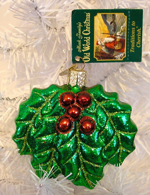 #ad #ad 2007 HOLLY OLD WORLD CHRISTMAS BLOWN GLASS ORNAMENT NEW W TAG $15.99