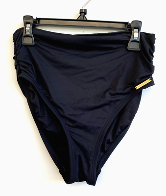 Vince Camuto Women#x27;s Small Swimwear Black Bikini Bottom Shirred $10.00