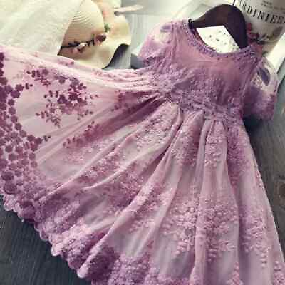 #ad Baby Girls Clothes Kids Dresses Girls Lace Flower Wedding Gown Birthday Party $22.64
