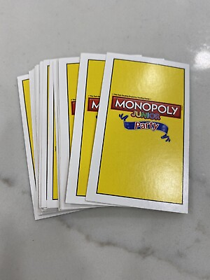 2011 Monopoly Junior Party Board Game Replacement Party Deed Cards Only $12.99