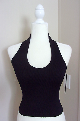 Backless Top Summer Juniors One Size Fits All Black Stretch NEW SHIP FROM USA $15.50