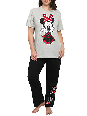 #ad Disney Womens Plus Size Minnie Mouse T Shirt amp; Lounge Pajama Pants 2 PC Set $34.99