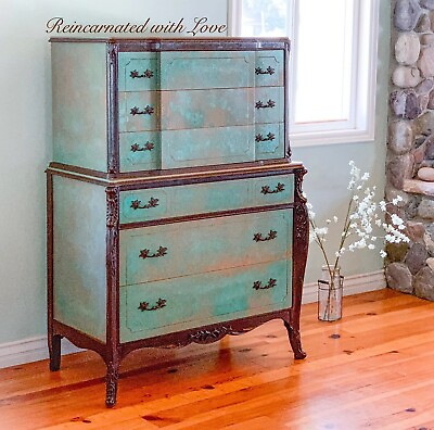 #ad Antique Dresser Chest Of Drawers Boho Painted Dresser Shabby Chic Dresser $9445.00