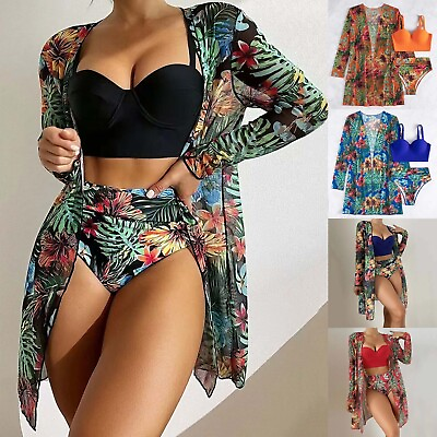 3 Piece Swimsuits for Women with Cover up Sexy New Cover Up Three Piece Hard $28.75