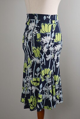 #ad TORY BURCH NWT $258 Printed Flared Midi Jersey Floral Skirt Size 2XS XXS $69.99