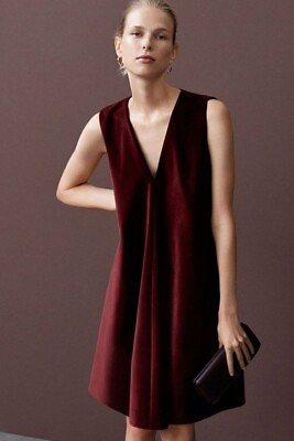 #ad COS Deep Wine Red Velvet Dress Sleeveless A Line Party Cocktail Women#x27;s Sz 6 $59.95