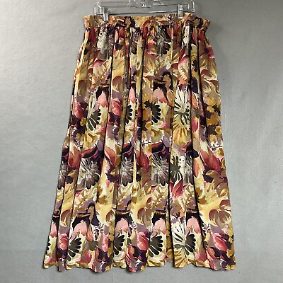 #ad #ad Avenue Skirt Women Plus 2X 22 24 Pink Floral Pull On Flowy Cottagecore Boho $23.98