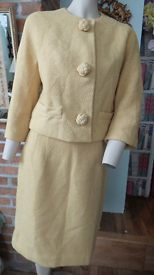 #ad Women#x27;s Skirt Suit Large Buttons by Custom Juniors Fully Lined Short Jacket $75.00