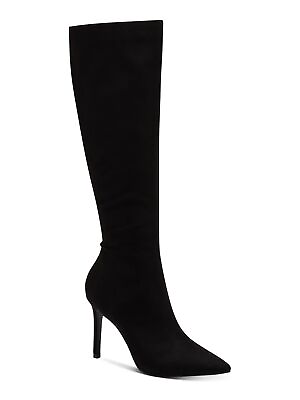 INC Womens Black Wide Calf Rajel Pointy Toe Stiletto Zip Up Dress Boots 7.5 M WC $24.37