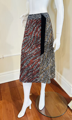 #ad rag bone Wrap Skirt Viscose Panel Black Floral Print Asymmetrical Hem Nwt Size 0 $92.00