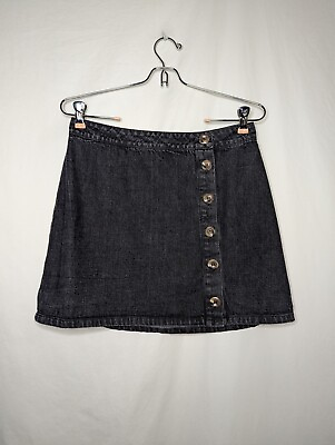 #ad Lulu#x27;s Women#x27;s Black Denim Mini Skirt Size M $16.00