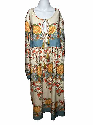 #ad Gypsie Blu Womens XL Hippy Boho Dress Cottage Core Gypsy Bohemian $23.06
