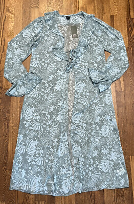 Wild Fable Women#x27;s Size Medium Kimono Beach Cover Up Long Sleeve Sheer Duster $10.79