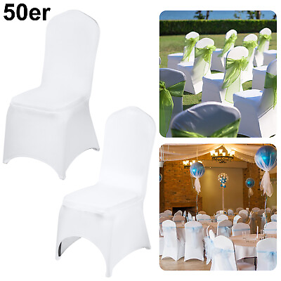 VEVOR 50 100PCS Chair Covers Spandex Folding Banquet White Covers Wedding Party C $126.99